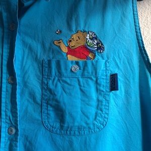 Vintage Winnie the Pooh Disney Button Up Collared Tank Top